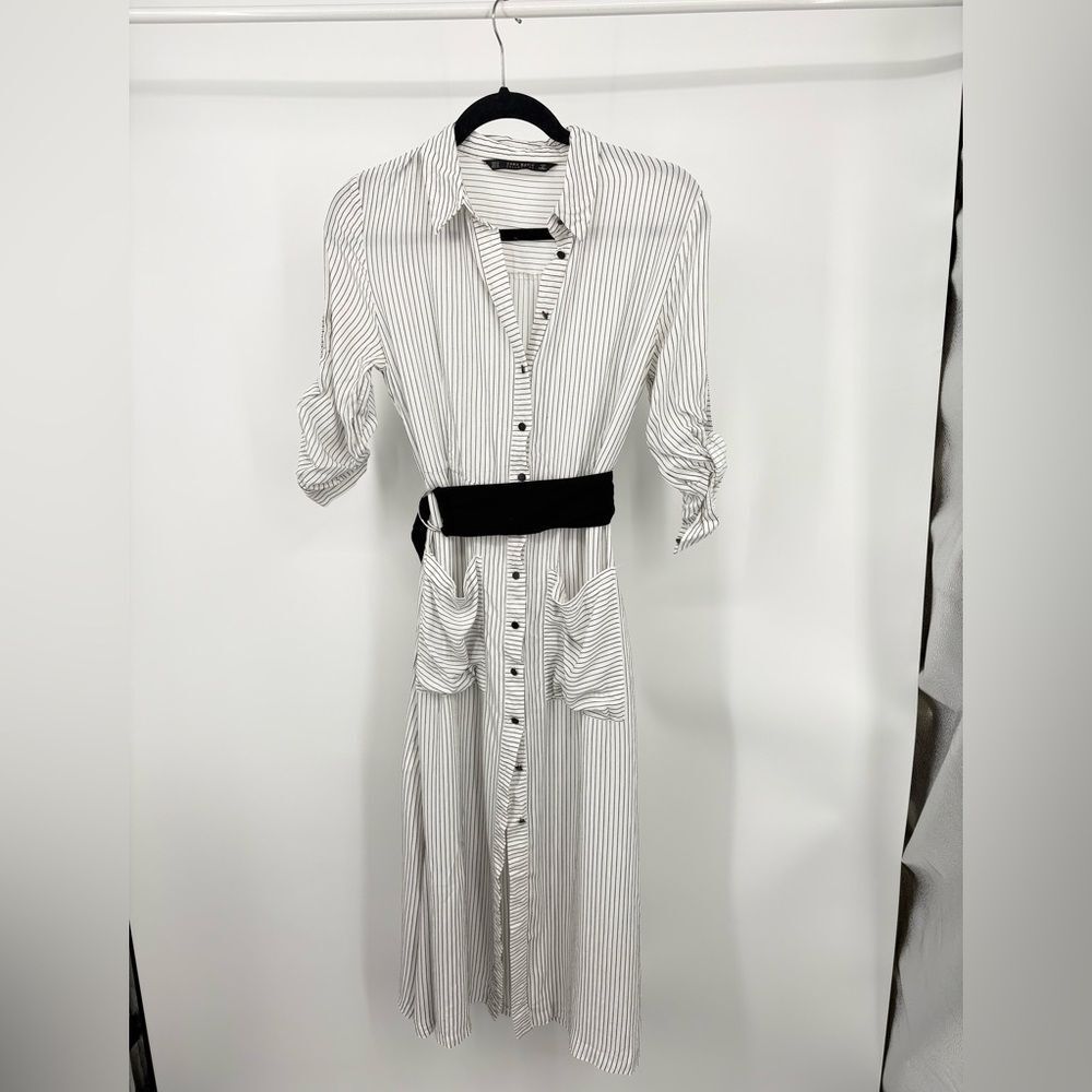 Zara Basic Collection Button Front Side Slit Stri… - image 4